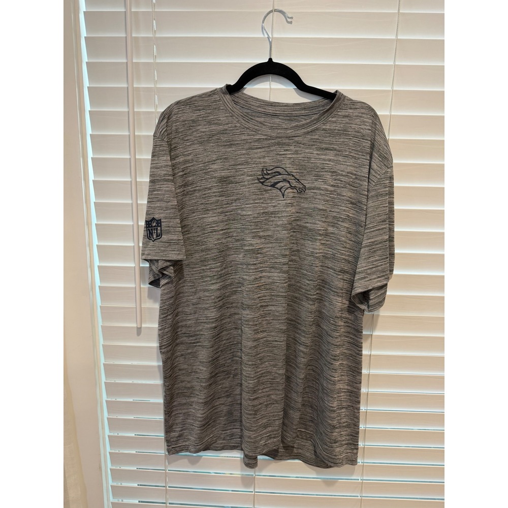 Nike‎ Denver Broncos NFL Dri-FIT T-Shirt Mens XXL Heather Grey Space Dye Tee
